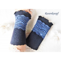 Walkstulpen Dunkelblau Spitze Damen E