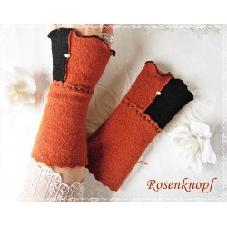 Walkstulpen Rehbraun Ocker Damen Unikat