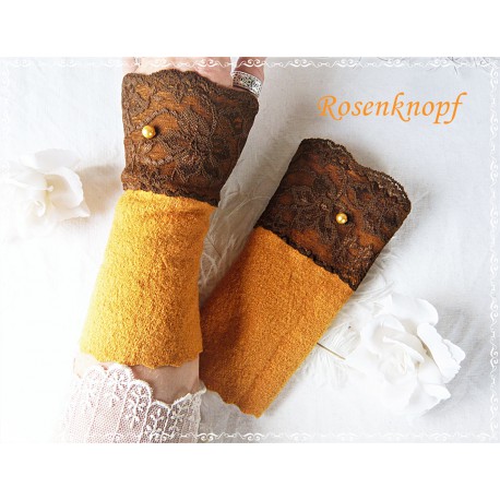 Walkstulpen Rehbraun Ocker Damen Unikat