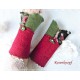 Walkstulpen Rot Beige Damen Unikat K