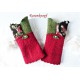 Walkstulpen Rot Beige Damen Unikat K