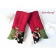 Walkstulpen Rot Beige Damen Unikat K