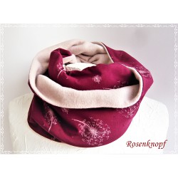 Damenloop Schal Bordeaux Rosa Unikat E K
