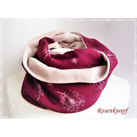 Damenloop Schal Bordeaux Rosa Unikat E K