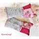 Walkstulpen Rot Beige Damen Unikat K