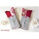 Walkstulpen Rot Beige Damen Unikat K