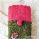 Walkstulpen FLORINE Grün Pink Armstulpen Rose Rosa