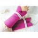 Walk-Armstulpen PINK LADY Fuchsia Spitze