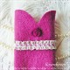 Walk-Armstulpen PINK LADY Fuchsia Spitze