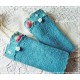 Wollstulpen AQUIR Blau Azur Armstulpen Walk
