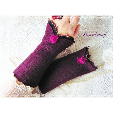 Walkstulpen WANDITA Weinrot Rose Armstulpen Walk