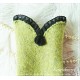 Wollstulpen GILA Armstulpen Grasgrün Spitze Perle Bordeaux