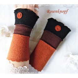 Walkstulpen Braun Rostbraun Damen Unikat