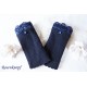 Walkstulpen Blau Dunkelblau Weiß Spitze Frauen E