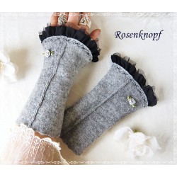 Walkstulpen Rot Schwarz Spitze Frauen E