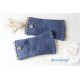 Walkstulpen  Jeansblau Schwarz Spitze Damen E
