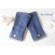Walkstulpen  Jeansblau Schwarz Spitze Damen E