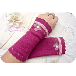 Walkstulpen NIGHTINGALES LOVE Armstulpen Violett Fuchsia