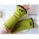 Wollstulpen GREENY Armstulpen Grün Spitze Rose