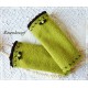 Wollstulpen GREENY Armstulpen Grün Spitze Rose