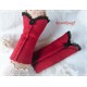 Walkstulpen Rot Grau Walk Spitze Damen E