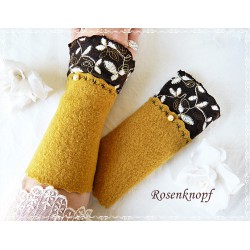Walkstulpen Ocker Schokoraun Damen Unikat E K