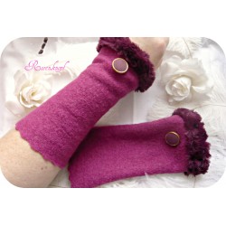 Walkstulpen FAMOUS ROSE Armstulpen Violett Fuchsia