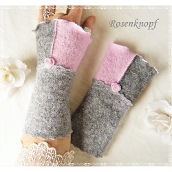 Walkstulpen Anthrazit Altrosa Damen