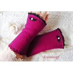 Walk-Armstulpen FLORIKA Fuchsia Grün