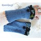Walkstulpen  Jeansblau Grau Münze Damen E K