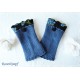 Walkstulpen  Jeansblau Grau Münze Damen E K
