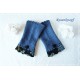 Walkstulpen  Jeansblau Grau Münze Damen E K
