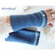 Walkstulpen  Jeansblau Schwarz Spitze Damen E
