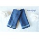 Walkstulpen  Jeansblau Schwarz Spitze Damen E
