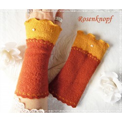 Walkstulpen Rehbraun Ocker Damen Unikat E