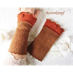 Walkstulpen Rehbraun Ocker Damen Unikat E