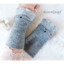 Walkstulpen Grau Rostrot Damen E K