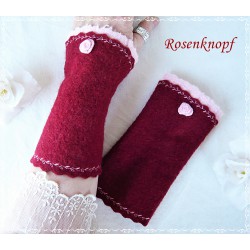 Walkstulpen Rosa Bordeaux Rose Damen