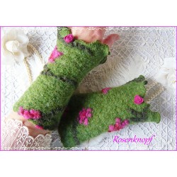 Walkstulpen FLORENTINA Armstulpen Grün Pinkn