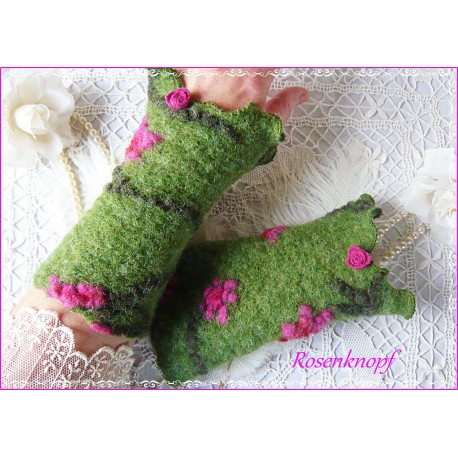Walkstulpen FLORENTINA Armstulpen Grün Pinkn