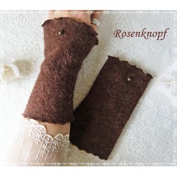 Walkstulpen Braun Rot Damen Unikat E