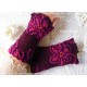 Walkstulpen BERLYNN Armstulpen Violett Bordeaux Dots