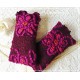 Walkstulpen BERLYNN Armstulpen Violett Bordeaux Dots