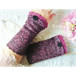 Walkstulpen LIVASS Bordaux Rosa Armstulpen Rose