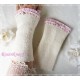 Pulswärmer Armstulpen Ivory Rosa Hochzeit Walk EK*