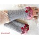 Walkstulpen Grau Rot Damen K