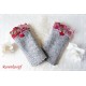 Walkstulpen Grau Rot Damen K