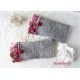 Walkstulpen Grau Rot Damen K