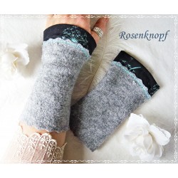 Walkstulpen Grau Rostrot Damen E K