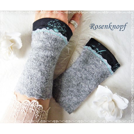 Walkstulpen Grau Rostrot Damen E K